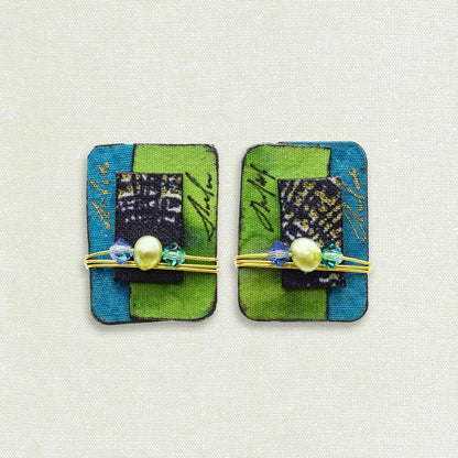 RECTANGULAR RAPT EARRINGS - Water Collection